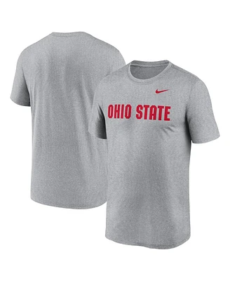 Nike Men's Heather Gray Ohio State Buckeyes Primetime Legend Wordmark T-Shirt