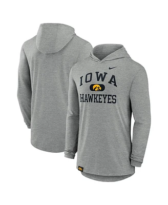 Nike Men's Heather Gray Iowa Hawkeyes Blitz Hoodie Long Sleeve T-Shirt