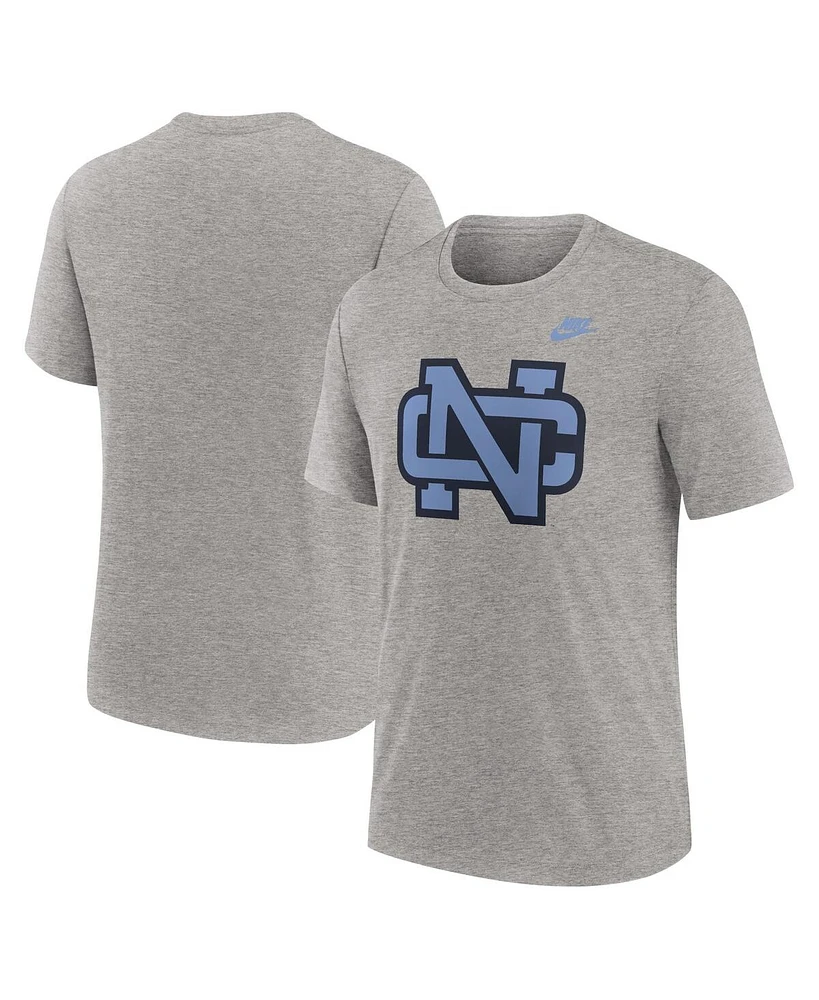 Nike Men's Heather Gray North Carolina Tar Heels Blitz Evergreen Legacy Primary Tri-Blend T-Shirt