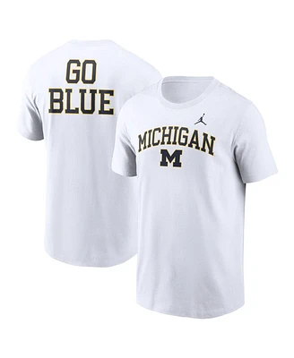 Jordan Men's White Michigan Wolverines Blitz 2-Hit T-Shirt