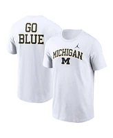 Jordan Men's White Michigan Wolverines Blitz 2-Hit T-Shirt