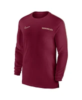 Nike Men's Florida State Seminoles 2024 Sideline Coach Uv Performance Long Sleeve T-Shirt