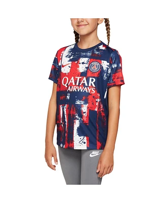 Nike Big Boys and Girls Navy Paris Saint-Germain 2024/25 Home Academy Pro Pre-Match Top