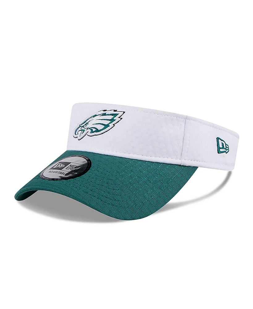 New Era Men's White/Midnight Green Philadelphia Eagles 2024 Nfl Training Camp Adjustable Visor