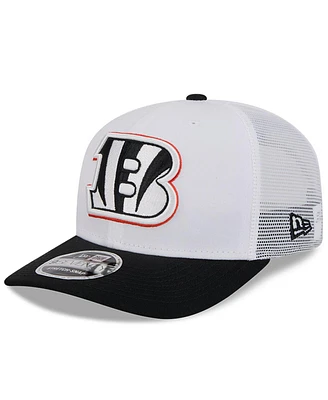 New Era Men's White/Black Cincinnati Bengals 2024 Nfl Training Camp 9SEVENTY Trucker Hat