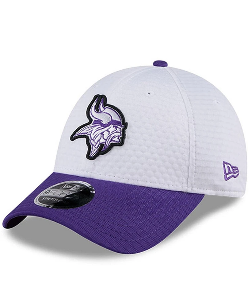 New Era Men's White/Purple Minnesota Vikings 2024 Nfl Training Camp 9FORTY Adjustable Hat