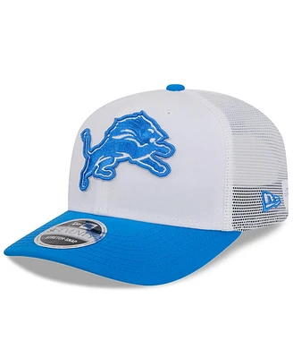 New Era Men's White/Blue Detroit Lions 2024 Nfl Training Camp 9SEVENTY Trucker Hat