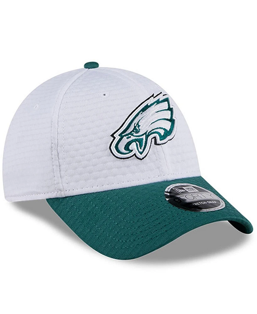 New Era Men's White/Midnight Green Philadelphia Eagles 2024 Nfl Training Camp 9FORTY Adjustable Hat