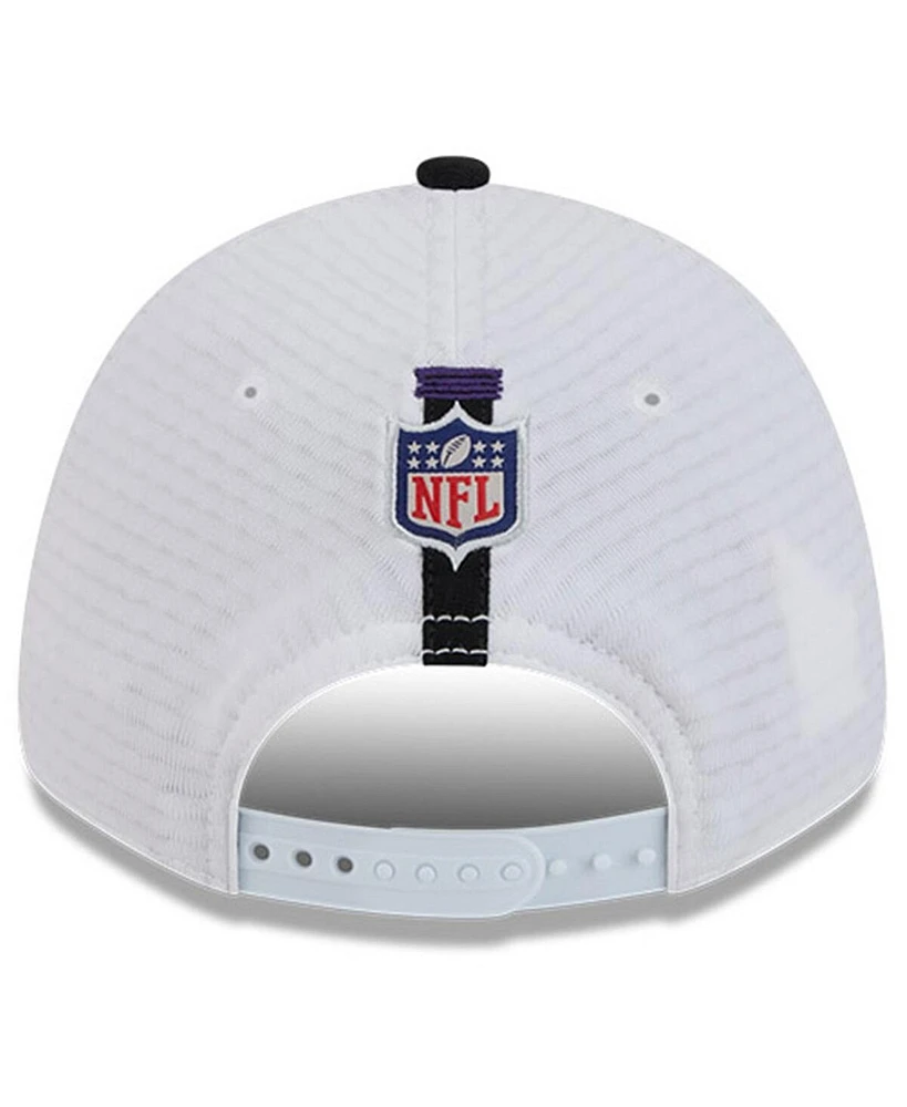 New Era Men's White/Black Baltimore Ravens 2024 Nfl Training Camp 9FORTY Adjustable Hat