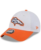 New Era Men's White/Orange Denver Broncos 2024 Nfl Training Camp 9FORTY Adjustable Hat