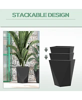 Geometric Outdoor Planters Stackable, Self-Draining