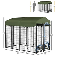 Streamdale Furniture Shady Outdoor Dog Kennel with Water-Resistant Roof and Rotatable Bowls