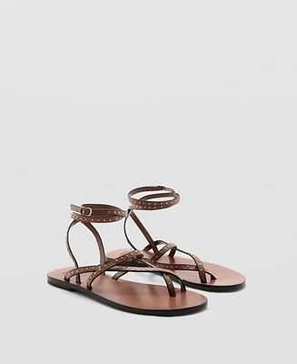 Mango Women's Leather Straps Sandals