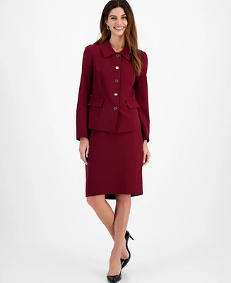 Le Suit Women's Five-Button Skirt Suit, Regular & Petite Sizes