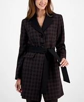 Le Suit Women's Houndstooth Belted Pantsuit, Regular & Petite