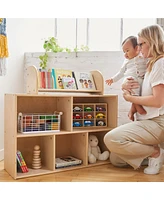 ECR4Kids Streamline 5-Compartment Storage Cabinet, 24in, White Wash