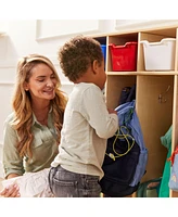 ECR4Kids Streamline 5-Section Coat Locker, Natural, 1