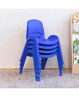 ECR4Kids SitRight Chair, Blue, 4-Pack