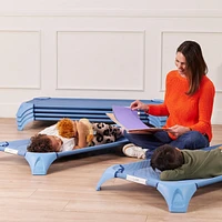 ECR4Kids Girls Stackable Cozy Cot with Storage, Sand, 6-Pack