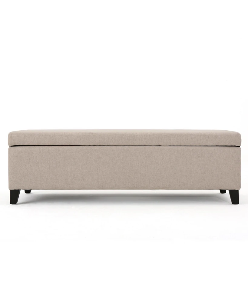 Simplie Fun Plush Ottoman with Hidden Storage and Durable Birch Legs