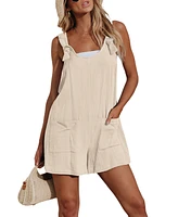 Cupshe Women's Patch Pocket Pinafore Romper