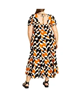 City Chic Women's Mila Print Dress