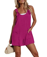 Cupshe Women's Patch Pocket Pinafore Romper