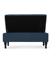 Versatile Tufted Suede Ottoman with Storage and Stylish Legs