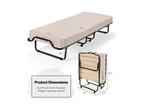 Slickblue Rollaway Folding Bed with Memory Foam Mattress and Dust-Proof Bag