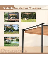 Retractable Aluminum Pergola with Sunproof Canopy (10' x 10')