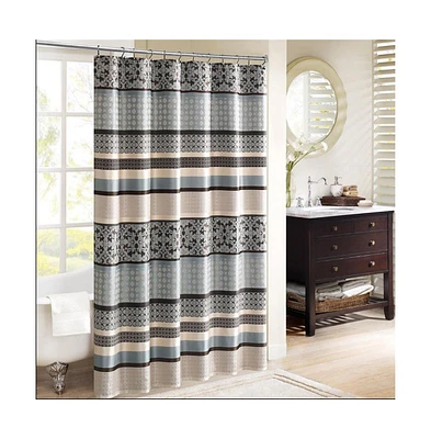 Home Outfitters Blue Jacquard Shower Curtain 72x72", for Bathrooms, Traditional