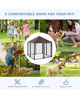 Streamdale Furniture Shady Outdoor Dog Kennel with Lockable Door and Durable Steel Railings