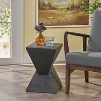 Streamdale Furniture Modern Hand-Painted Hourglass End Table | Wood-Like Finish | Unique Home Decor