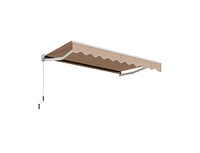 Slickblue 10 x 8.2 Feet Retractable Awning with Easy Opening Manual Crank Handle