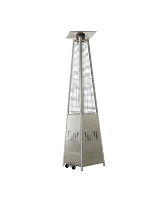 Mondawe Outdoor Warm Cozy 48000-btu Silver Stainless Steel Floorstanding Liquid Propane Patio Heater