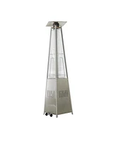 Mondawe Outdoor Warm Cozy 48000-btu Silver Stainless Steel Floorstanding Liquid Propane Patio Heater