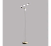 52.5-Inch Led Matte White Curvilinear S-Curve Spiral Tube Angled Floor Lamp