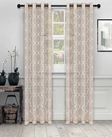 Superior Quatrefoil Modern Geometric Window Curtain Panel Set with Grommet Header