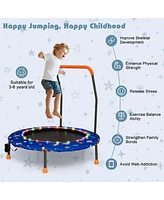 Slickblue 36 Inch Mini Trampoline with Colorful Led Lights and Bluetooth Speaker