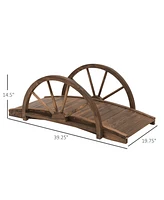 Streamdale Furniture Elegant Arched Wooden Garden Bridge - Weather-Resistant, 330lbs Capacity