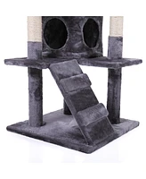 Streamdale Furniture Versatile Cat Tree with Plush Cushions, Scratching Ball, Ladder & Condos