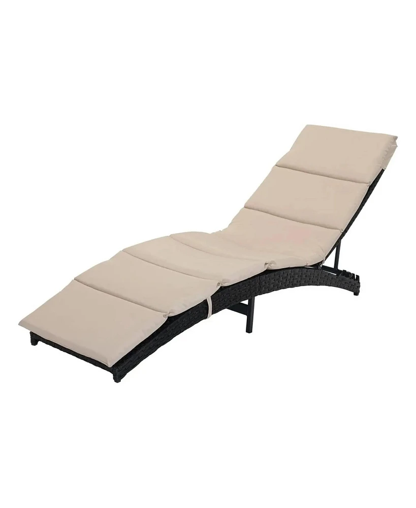 Mondawe Folding Chaise Lounge Chairs With Cushions In Aluminum Frame