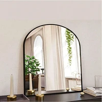 Homlux Arched Wall Mounted Mirror 26"x38" in Black
