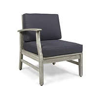 Durable Acacia Wood Outdoor Armchair with Water-Resistant Cushions