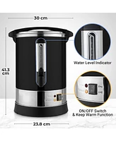 Zulay Kitchen Commercial Coffee Urn - 50 Cup Stainless Steel Hot Water Dispenser