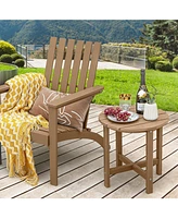 Vebreda 18 Inch Round Weather-Resistant Adirondack Side Table