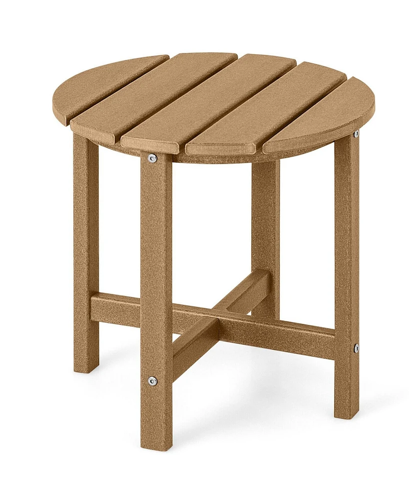 Sugift 18 Inch Round Weather-Resistant Adirondack Side Table