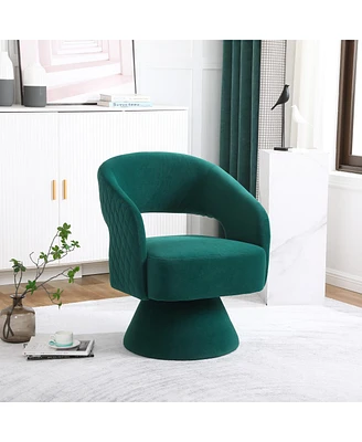 Simplie Fun Swivel Accent Chair Armchair, Round Barrel Chair In Fabric For Living Room Bedroom