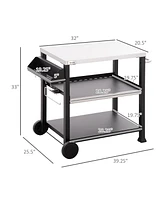 Streamdale Furniture Versatile Outdoor Grill Cart with Spacious Cooking Surface & Storage