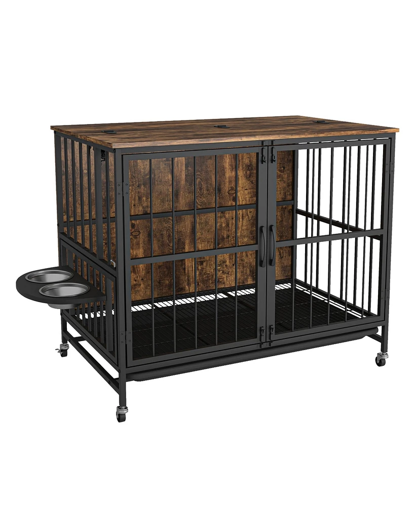 Streamdale Furniture Multifunctional Steel Dog Cage with Easy Assembly and Mobility